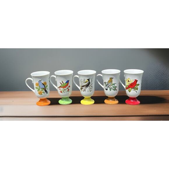 Beautiful Lot of Vintage 1960's Fred Roberts Porcelain Song Bird Mugs - Picture 4 of 5